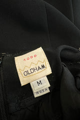 Incredible & Rare Fall 1995 Todd Oldham Runway Black Silk Creoe Dress w Large Crystal Detailing