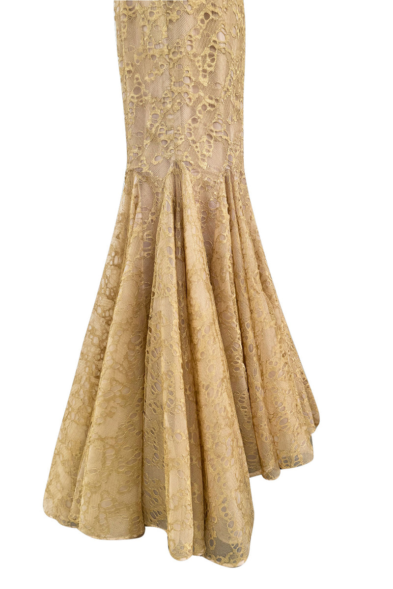 alexander mcqueen champagne lace dress Alexander McQueen Champagne Lace Dress