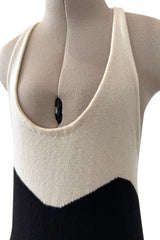Cruise 2003 Chanel by Karl Lagerfeld Black & Ivory Cashmere Knit Dress