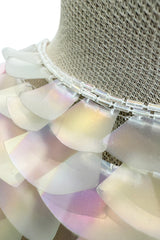 Brilliant Spring 1999 Thierry Mugler Curving Pale Pink Dress w Front Iridescent Embellishments