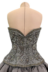 Incredible Fall 1996 Nina Ricci by Gerard Pipart Haute Couture Runway Strapless Silver & Gold Dress