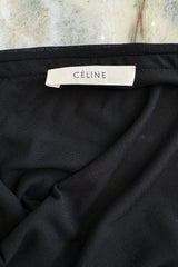 Gorgeous Resort 2018 Celine by Phoebe Philo Minimalist Black Jersey One Shoulder Dress w Swingy Skirt
