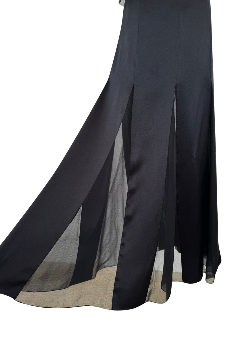 Prettiest Fall 2009 Chanel by Karl Lagerfeld Runway Look 55 Black Silk & Chiffon Dress