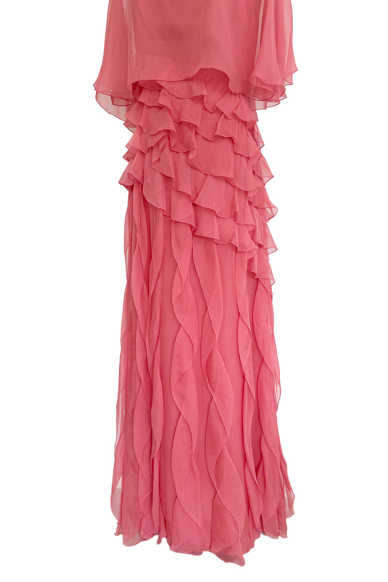 Fall 2010 Valentino Maria Grazia Chiuri & Pierpaolo Piccioli Runway Look 37 Off Shoulder Ruffle Dress