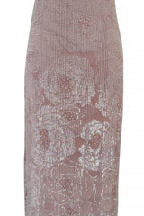 Exceptional Spring 1999 Giorgio Armani Runway Palest Ballet Nude Pink Floral Sequin Dress