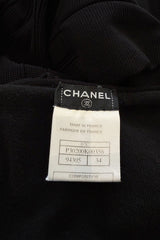 Chic Cruise 2007 Chanel by Karl Lagerfeld Black Knit & Lace Detailed Dress w Little Attached Mini Sleeves