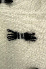 Rare & Chic Fall 1999 John Galliano Soft Ivory Wool Sleeveless Shift Dress Covered in Tiny Black Yarn Bows