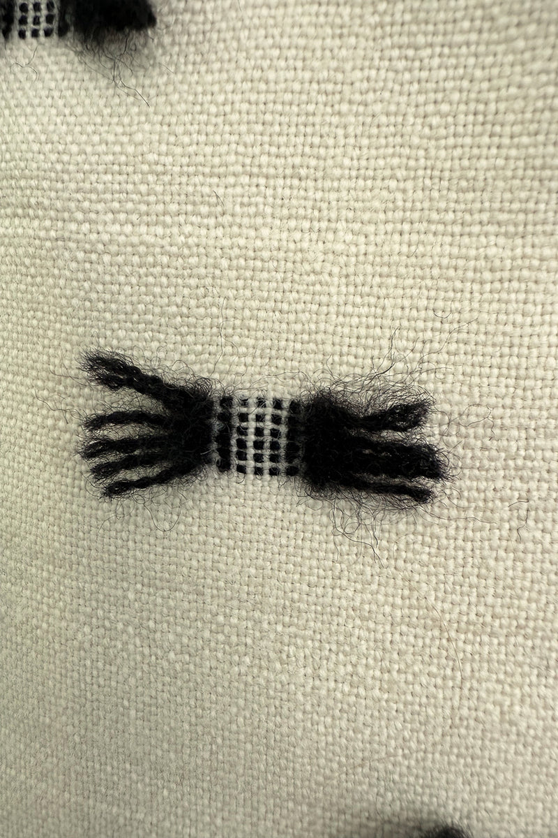 Rare & Chic Fall 1999 John Galliano Soft Ivory Wool Sleeveless Shift Dress Covered in Tiny Black Yarn Bows