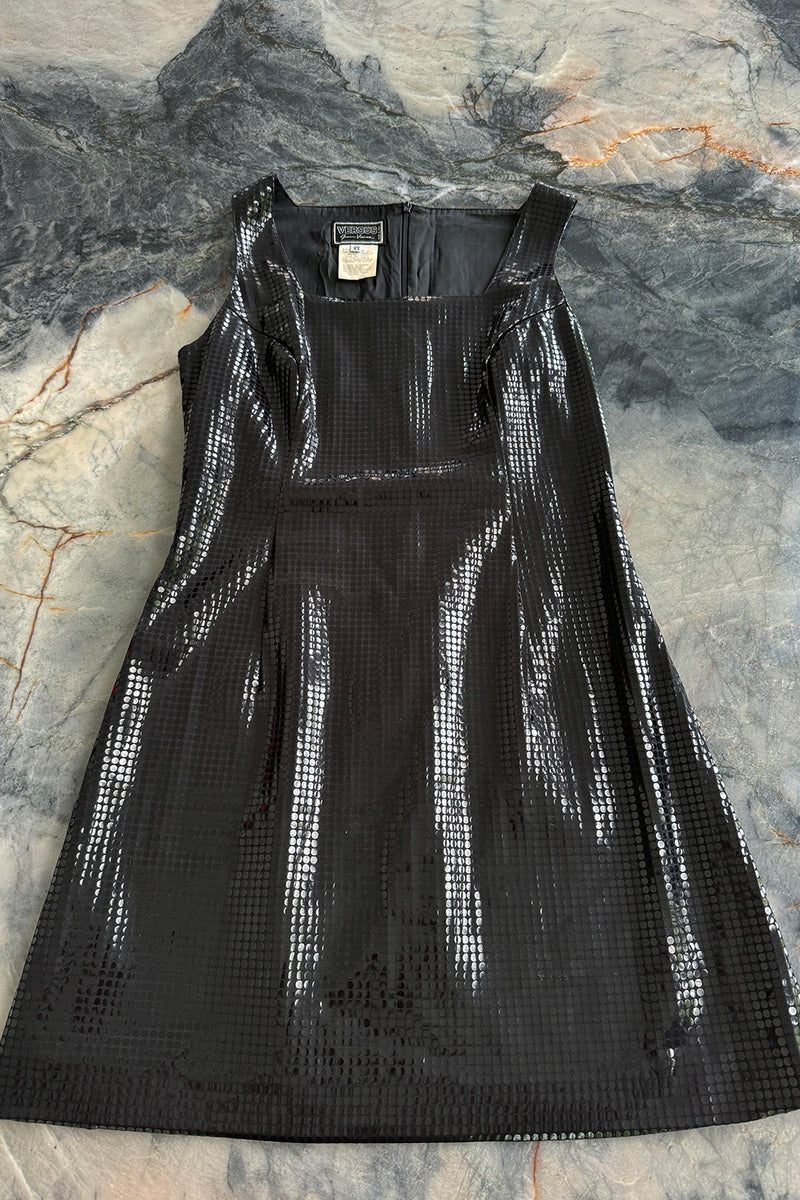 versus versace holographic party dress Fantastic Spring 1997 Versace Versus Black Iridescent 'Holographic' Dr Shrimpton Couture