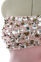 Dreamy Fall 2012 Oscar de la Renta Runway Look 58 Strapless Pink Dress w Jewels & Rhinestones