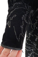 Exquisite Fall 2019 Giorgio Armani Runway Look 80 Velvet &Silk Ribbon Jumpsuit w Black Jet Beads