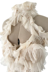 2011 Alexander McQueen by Sarah Burton Intricate Lace & Silk Chiffon Ivory Dress