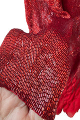 Phenomenal Fall 2011 Alexandre Vauthier Haute Couture Runway Look Hand Beaded Red Silk Chiffon Dress