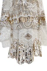 Beautiful Spring 2020 Valentino by Pierpaolo Piccioli Densely White & Gold Sequin Dress