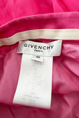 Recent Givenchy Vivid Silk Pink Chiffon Halter Dress w Completely Open Back & Multi Length Hem