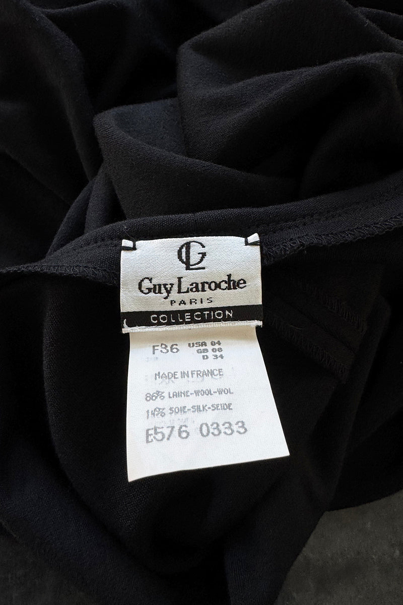 Incredible Fall 1998 Guy Laroche by Alber Elbaz Runway Black Jersey Reissue of the Mireille Darc Backless Dress