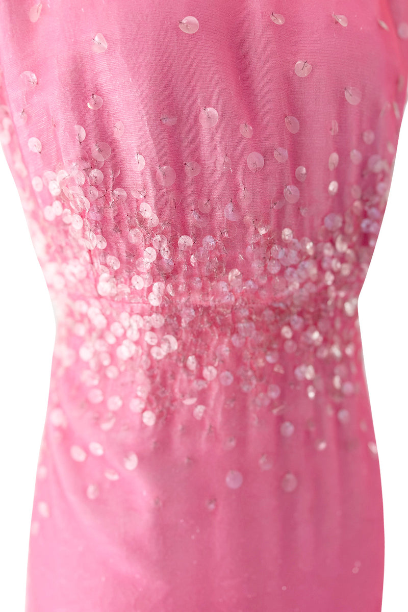 chanel pink velour dress Chanel S/S 1997 Vintage Embellished Velvet Pink Dress Gown at 1stDibs