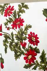 Pretty Spring 2019 Alexander McQueen by Sarah Burton Crisp White Cotton & Red Floral Print Dress