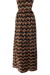 Extraordinary 1970s Lanvin by Jules-Francois Crahay Numbered Metallic Sequin Silk Dress