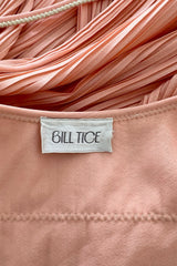 Versatile 1981 Bill Tice Full Length Pleated Peach Coloured Jersey Coat w Gold Cord Detailing