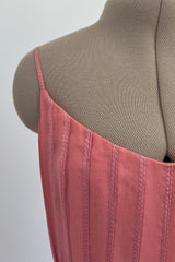 Chanel 1975-76 Haute Couture Top Stiched Pink with Belt - 13.5" W