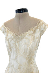 Dreamist Spring 2012 Alexander McQueen by Sarah Burton Soft Gold Lace on Ivory Net Wedding Dress