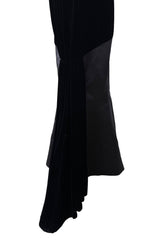 Phenomenal Fall 2002 Chanel by Karl Lagerfeld Black Silk Dress w Velvet Detail & Back Panel