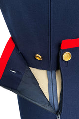 Museum Held Spring 1968 Norman Norell Unlabeled Couture Blue Button & Anchor Sailor Dress