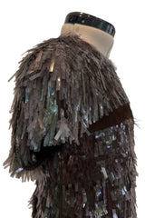 Incredible Fall 2010 Gucci by Frida Giannini Runway Look 45 Strapless Dress Covered w Pailettes & Matching Capelet