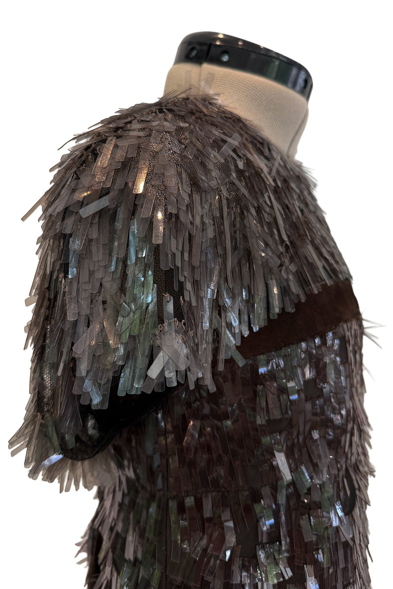 Incredible Fall 2010 Gucci by Frida Giannini Runway Look 45 Strapless Dress Covered w Pailettes & Matching Capelet