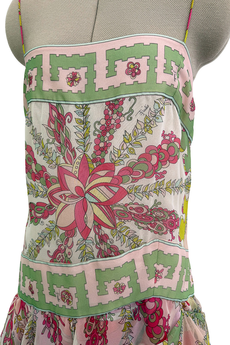 Spectacular Spring 2012 Emilio Pucci by Peter Dundas Runway Look 14 Pink Print Dress w Multi Layered Skirt