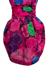 Exuberant Spring 1988 Christian Lacroix Luxe Demi-Couture Runway & Documented Strapless Floral Mini Dress