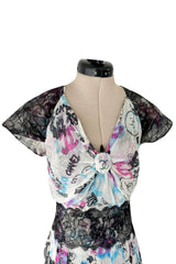 Spectacular Cruise 2007 Chanel by Karl Lagerfeld Chanel Print Silk Chiffon Dress