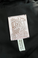 Incredibly Rare 1970s Holly’s Harp Bias Cut Black Jersey Dress w Crossed over Plunging Front