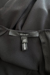 Chic & Simple Fall 2001 Gucci by Tom Ford Runway Look 20 Black Silk Side Zipper Sheath Dress