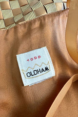 Extraordinary & Rare Fall 1995 Todd Oldham Runway Gold Metallic Woven Ribbon Dress