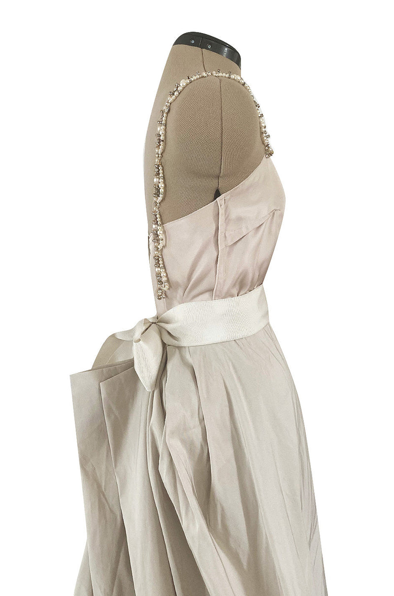 Prettiest 2012 Lanvin by Alber Elbaz Nude & Blush Silk Trained Wedding Dress w Beaded Detail
