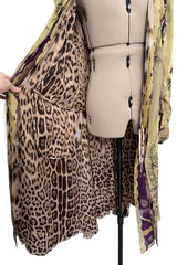 Fall 2004 Roberto Cavalli Runway Look 31 Multiple Prints & Layered Silk Chiffon Great Coat Jacket