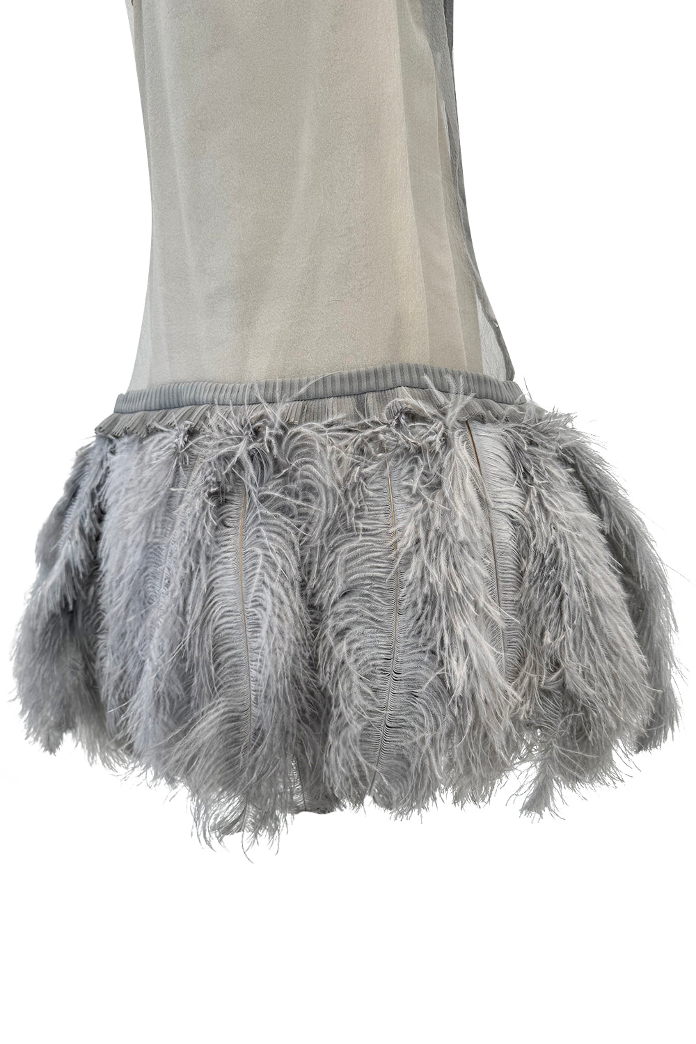 Resort 2018 Prada by Miuccia Prada Silk Organza Dress w Feather