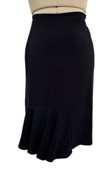 Pre-Fall 2011 Christian Dior by John Galliano Black Silk Suit w Back Flared Skirt & Gathered Detailed Jacket