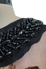 Prettiest Fall 2004 Prada Runway & Ad Campaign Print Silk Chiffon Dress w Beaded Detailing