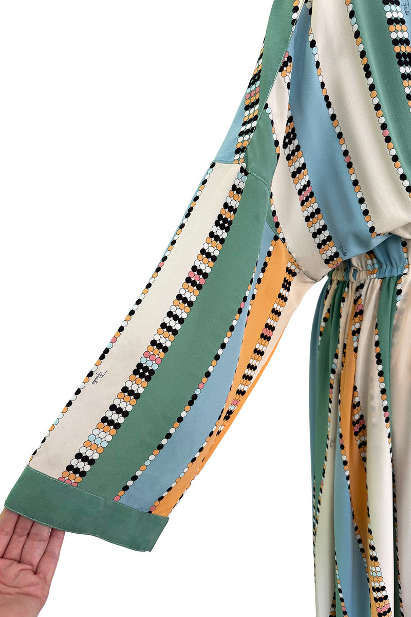 Chic Spring 2018 Emilio Pucci Runway Look 26 & Ad Campaign Printed Stripe & Dot Silk Dress or Cover Up
