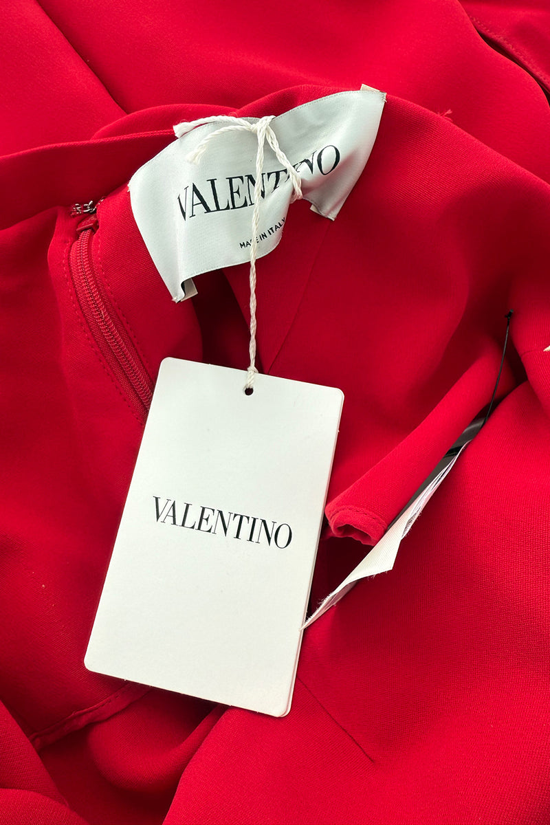 Resort 2019 Valentino by Pierpaulo Piccioli Red Plunge Dress w Pointed Hem