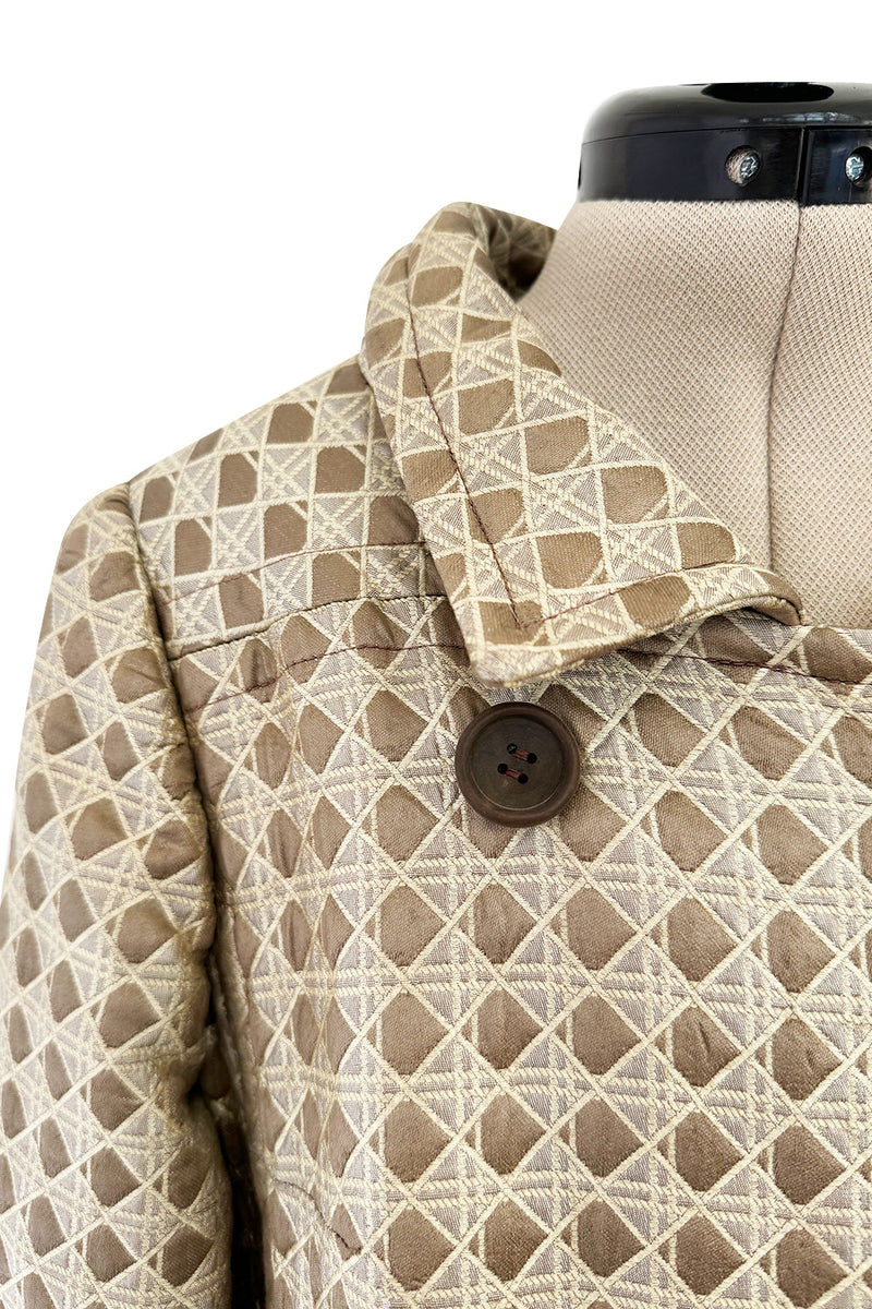 Rare 1965 Courreges for Samuel Robert Special Collaboration Muted Metallic Gold Jacket Coat