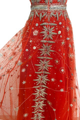 Exquisite 2020 Cucculelli Shaheen Collection 9 Strapless Hand Embroidered Carnelian Constellation Dress