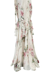 Outstanding Fall 2001 John Galliano Runway Look 41 Bias Cut Silk Chiffon Dress w Romantic Floral Print