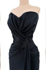 Important Spring 2008 Christian Dior by John Galliano Runway Look 53 Black Silk Strapless Dress