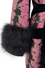 Custom Gucci by Alessandro Michele Pink & Black Metallic Pant & Jacket Set