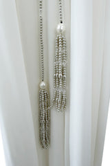 Spring 2012 Ralph Lauren Purple Label Runway Look 53 Backless Ivory Jersey Dress w Pearl Belt