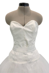 1993 Dolce & Gabbana Three Piece White Silk & Tulle Wedding Dress Overskirt & Veil Full Set